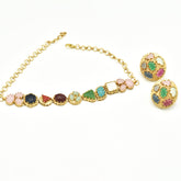 Iba Multicolor Carved Stones Choker - The Pashm